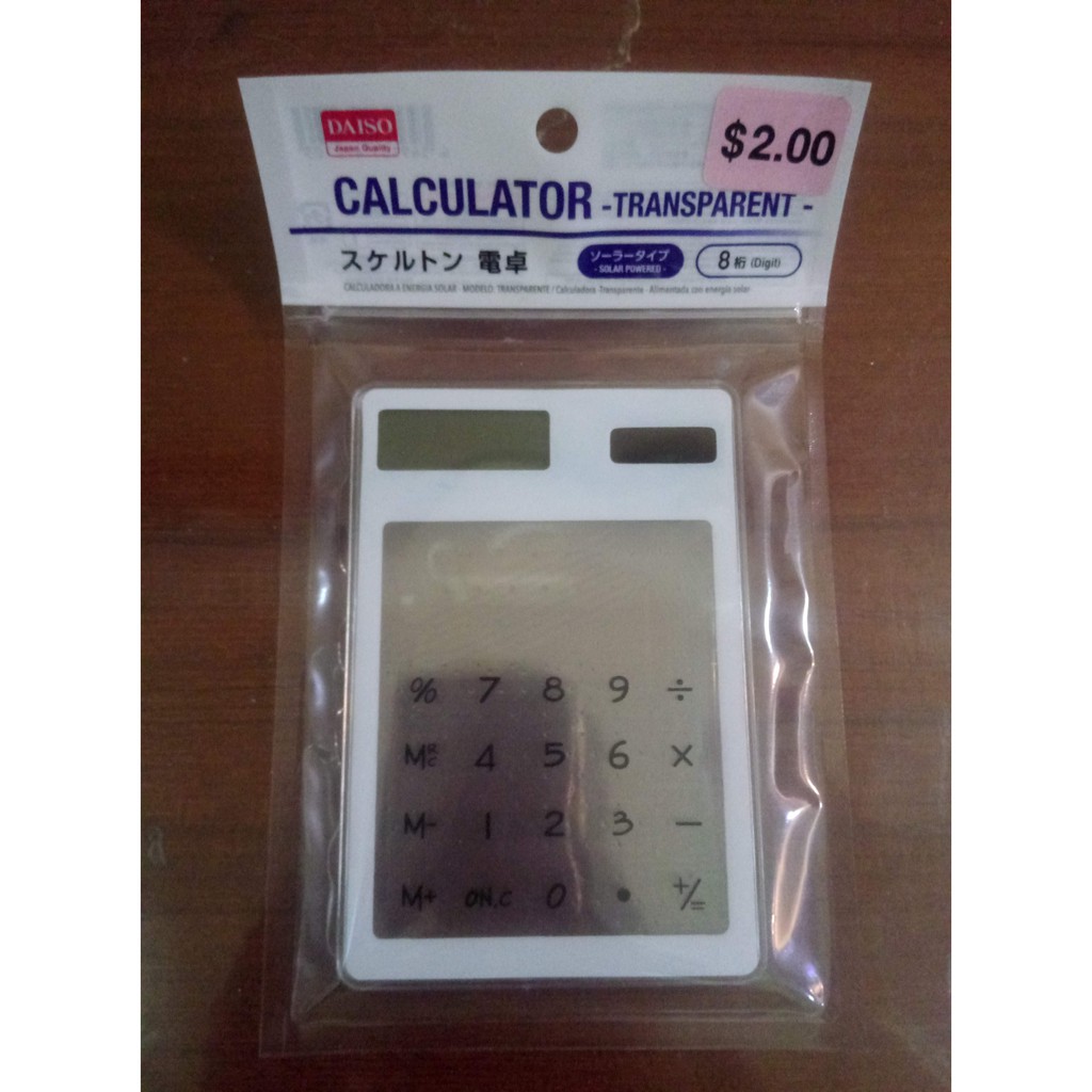 日本daiso大創超酷太陽能透明計算機 蝦皮購物