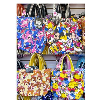 台灣迪士尼正版授權 手提袋 購物袋 便當袋 帆布袋 滿版 小熊維尼 維尼 米奇 米妮 史迪奇 奇奇蒂蒂 黛西