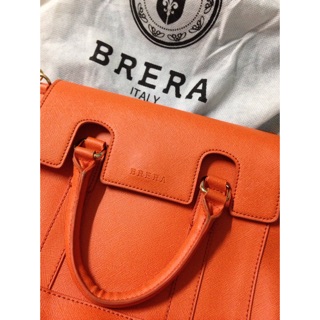 BRERA Italy 肩背包 橘 側背包 郵差包 凱莉包 手提 專櫃正品