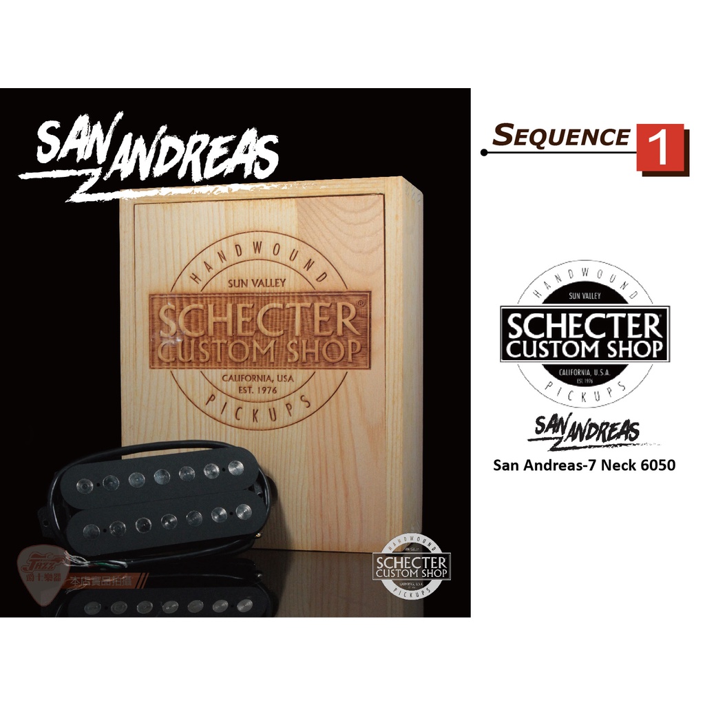 【爵士樂器】Schecter USA CUSTOM SHOP San Andreas-7 Neck 電吉他 琴頸拾音器