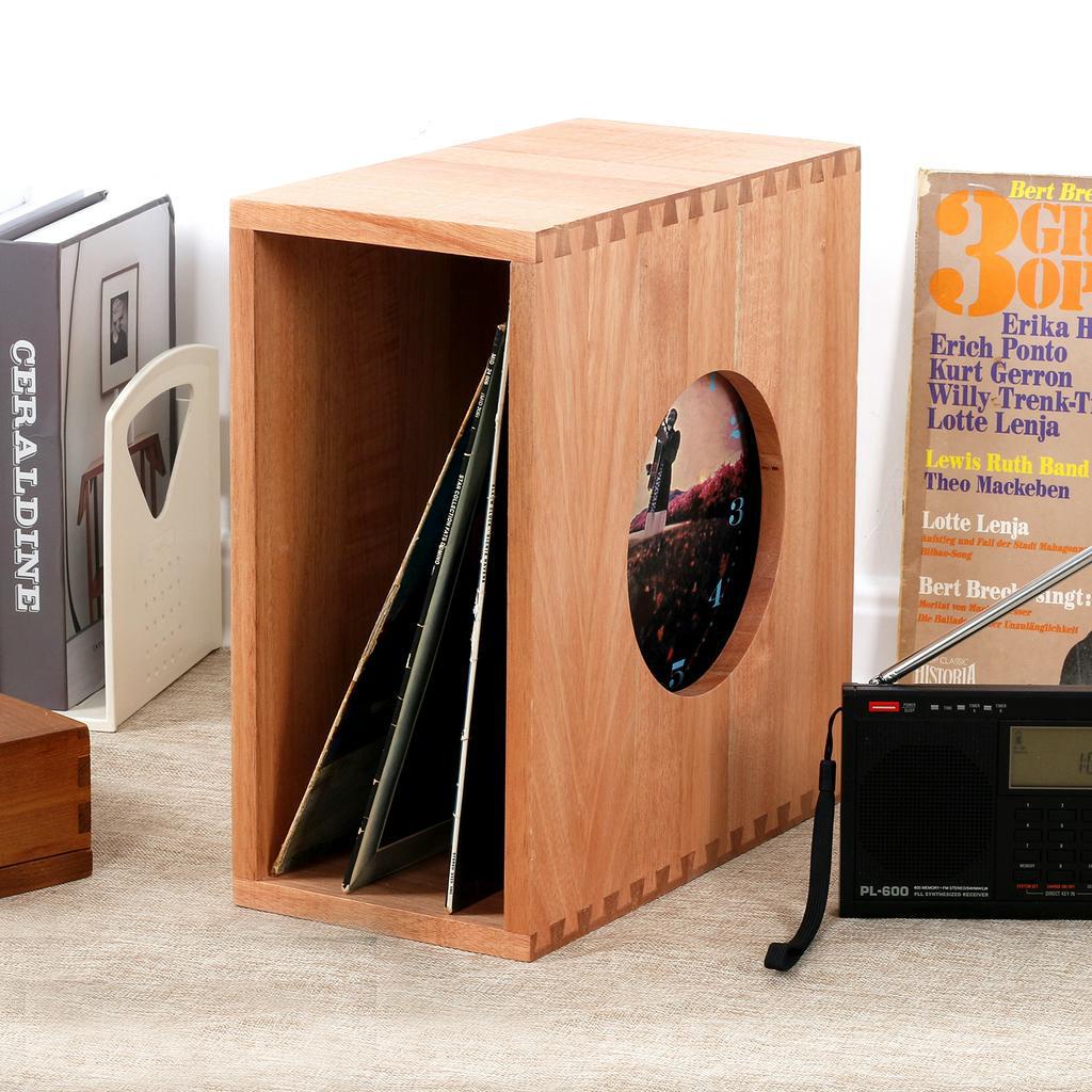巨陽黑膠LP 收納箱老唱片磁帶收納架桌面CD架LP發燒友唱片收藏箱