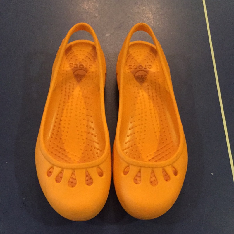 二手女鞋女童鞋-crocs卡駱馳橘色5號