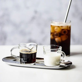 Lyhome 玻璃牛奶杯 日本小奶罐 雙口濃縮咖啡杯 刻度量杯 牛奶罐