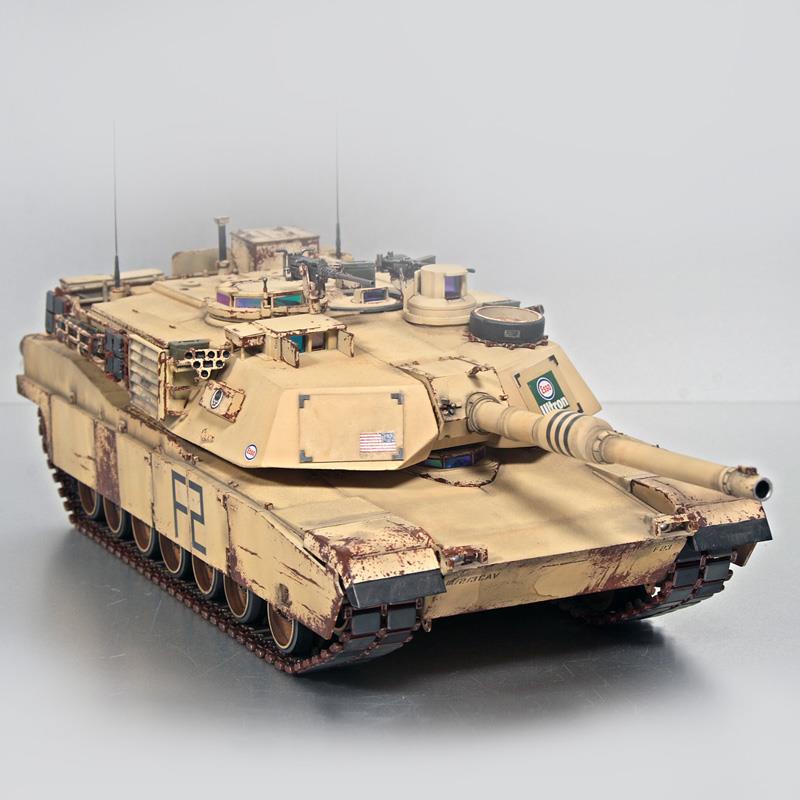 ✣小號手拼裝軍事模型M1A2仿真1/35二戰M1A1主戰坦克成人高難度玩具