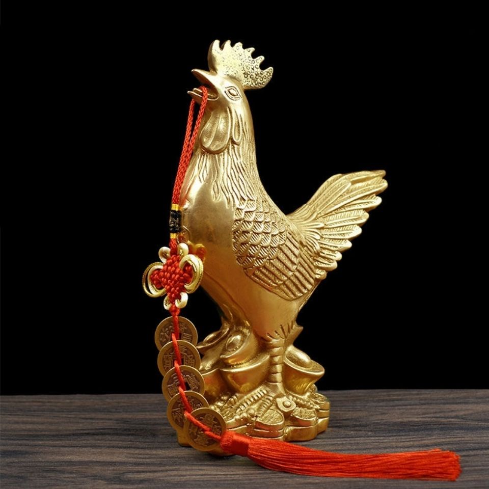 ❀8630❀純銅雞擺件銅公雞金雞元寶雞招財家居客廳裝飾擺設工藝品