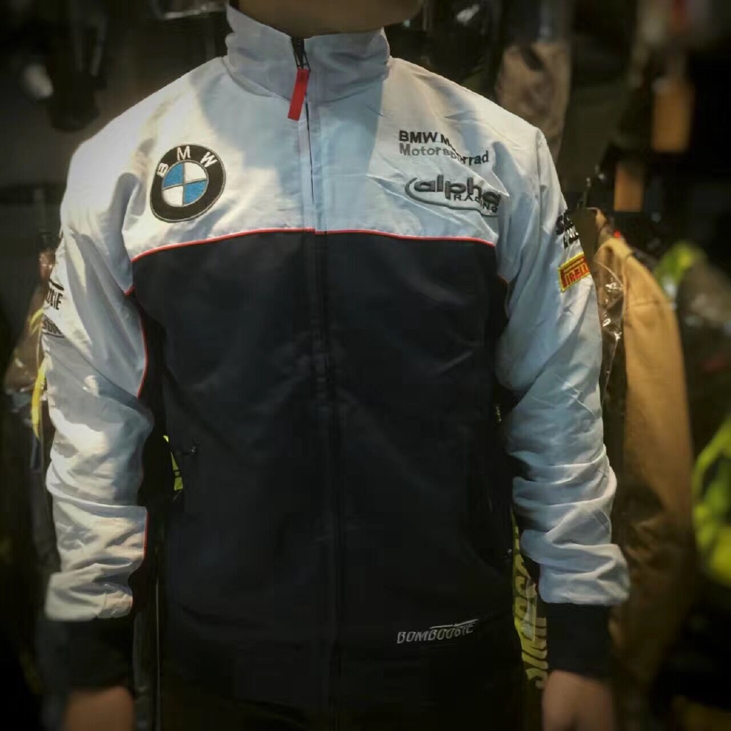 2019款 寶馬 BMW 冬季越野摩托賽車機車服刺繡加厚拉鍊棉服衛衣外套