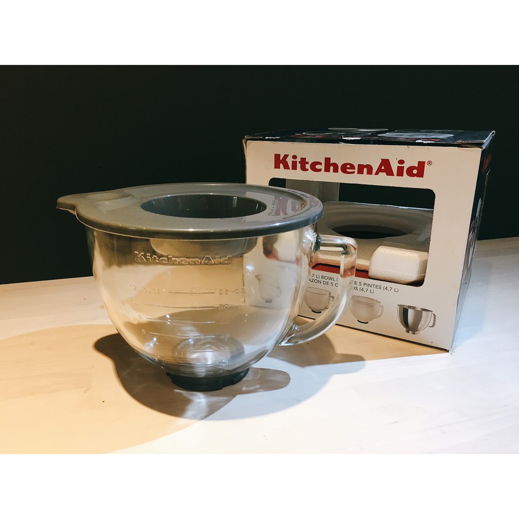 KitchenAid 5Qt 抬頭式玻璃攪拌缸含刻度及上蓋