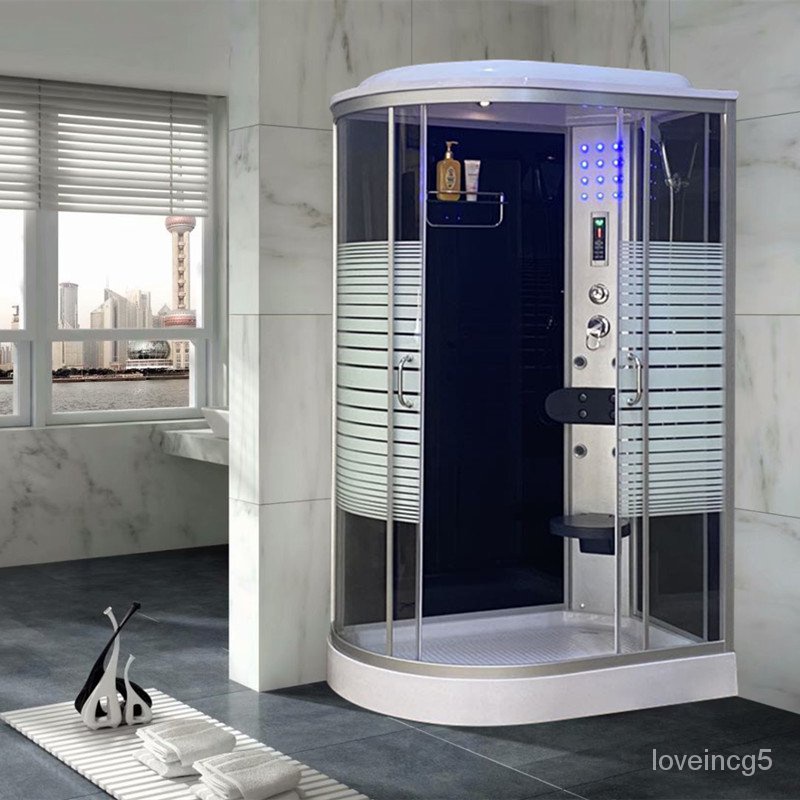 【廠傢直銷】優選 整體浴室淋浴房一體式鋼化玻璃弧扇形隔斷洗雨澡封閉沐浴房洗澡間