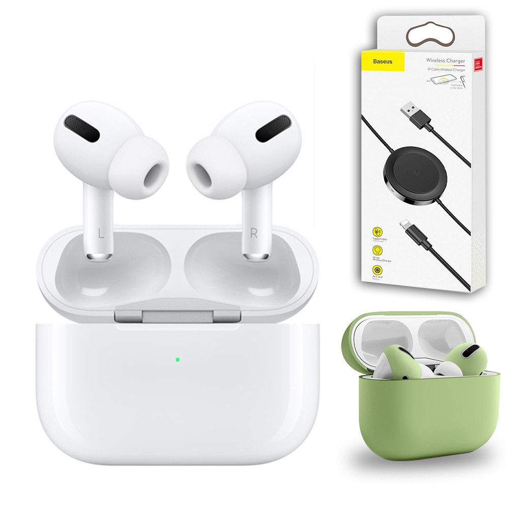 Apple AirPods Pro 搭配無線充電盒+保護套+倍思無線充電板 廠商直送
