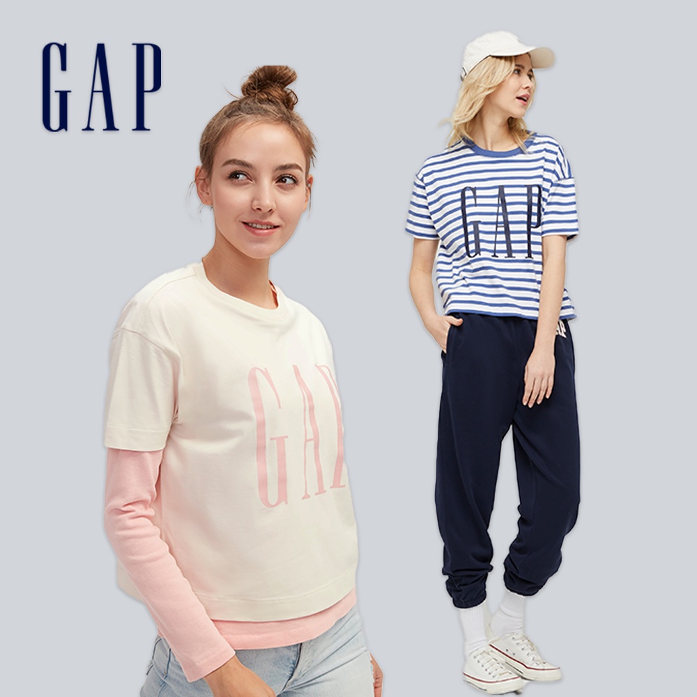 Gap 女裝 Logo寬鬆短袖T恤 厚磅密織親膚系列-多色可選(656341)