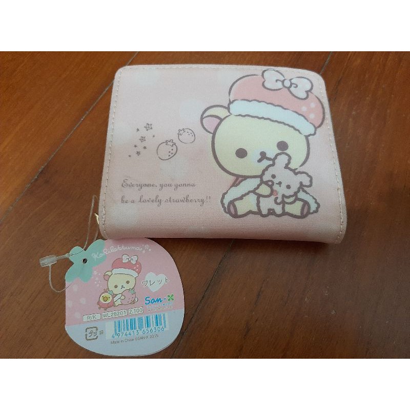 日本正版 San-X 拉拉熊三折短夾 附零錢包 折疊錢包短夾