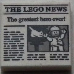 LEGO 樂高 白色 印刷 2x2 'THE LEGO NEWS' 報紙3068bpb1105 60154