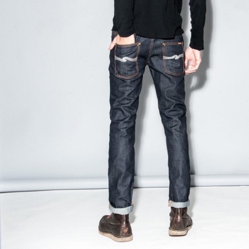 nudie jeans Thin Finn organic dry ecru embo W27/L32