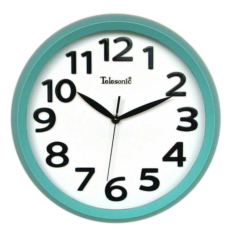 Telesonic/天王星鐘錶 現代時尚立體字藍色時鐘 掛鐘 日本機芯