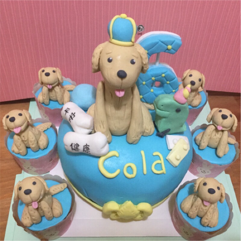 ［寇比］人狗皆可食 黃金獵犬 狗狗寵物蛋糕 皇冠 國王翻糖蛋糕