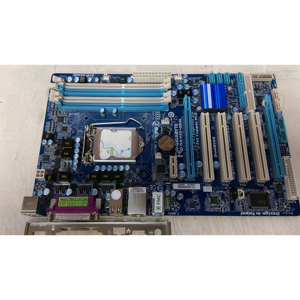 技嘉GA-P55-UD3L 全固態主機板 / 1156 / DDR3 / SATA3含擋板 二手良品 $550元
