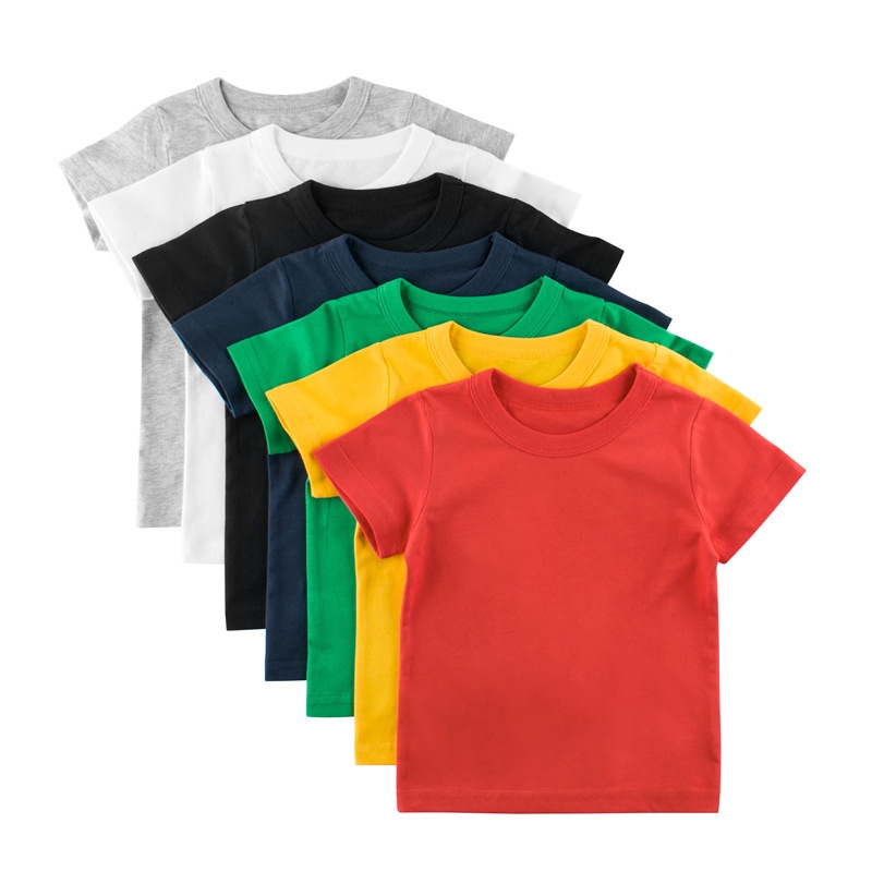 品牌童裝短袖童裝夏季2022款兒童短袖T恤廣告衫訂製素色無圖案兒童衣服