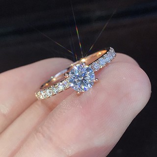 簡約s925鍍銀鋯石仿真求婚結婚戒指女配飾時尚飾品