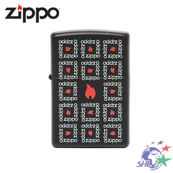 Zippo 美系經典打火機 Zippo Logo系列 火焰圖紋消光黑防指紋烤漆/NO.28667/ZP348【詮國】