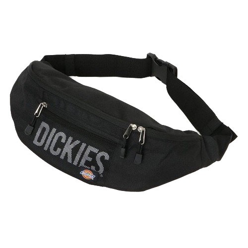 【DICKIES】14568200-80 日本限定 WAIST BAG 腰包 / 側背包 (黑色白字) 化學原宿