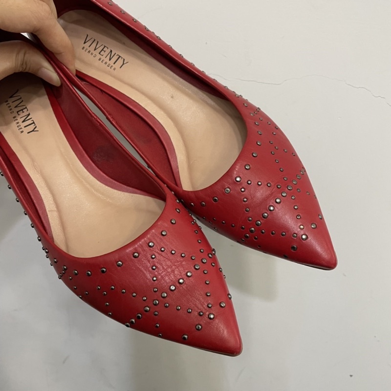 viventy 專櫃正品 紅色跟鞋 39 二手近新