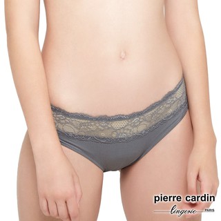 【pierre cardin 皮爾卡登女性內衣】蕾絲羅紋彈性低腰內褲(單件-DGY深灰)-509-6654C