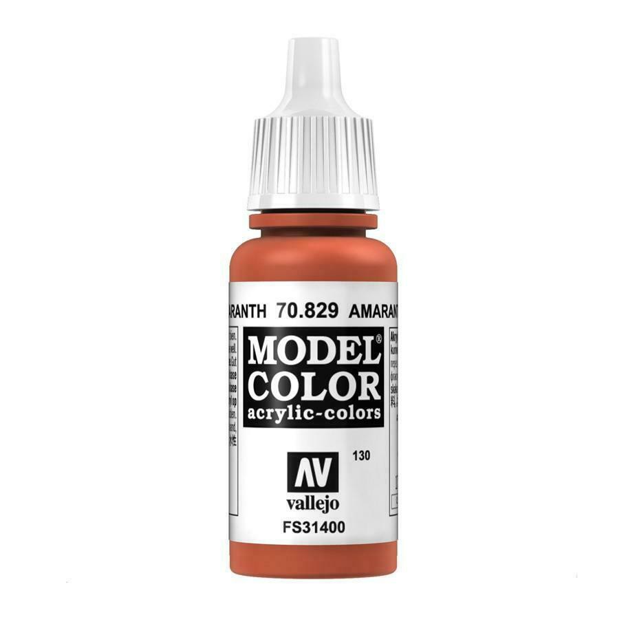 Acrylicos Vallejo AV水漆 模型色彩 Model Color 130 70829 莧紅色 17ml
