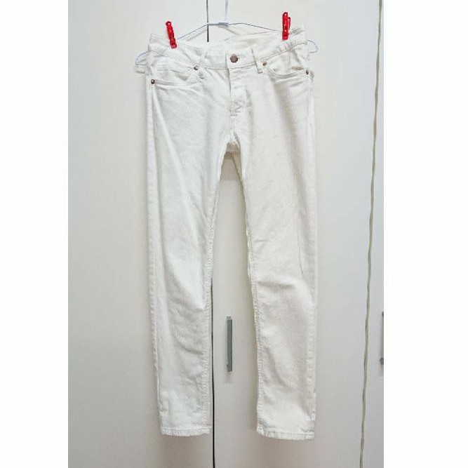 （二手）日本帶回 無印良品 MUJI 白色男友褲 直筒褲