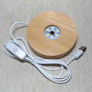 北歐風實木水晶LED展示座