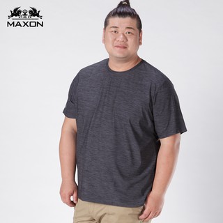 【MAXON大尺碼】台灣製超彈灰黑舞龍布吸排高彈力圓領衫XL-6L 吸汗排汗 乾爽 加大尺碼 免運81842-85