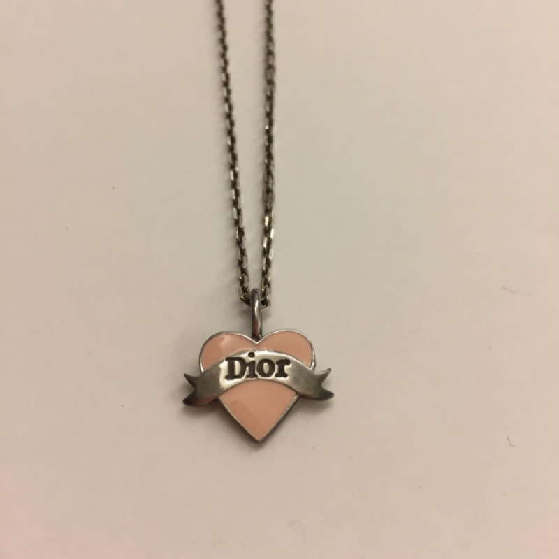 Dior 粉紅愛心項鍊