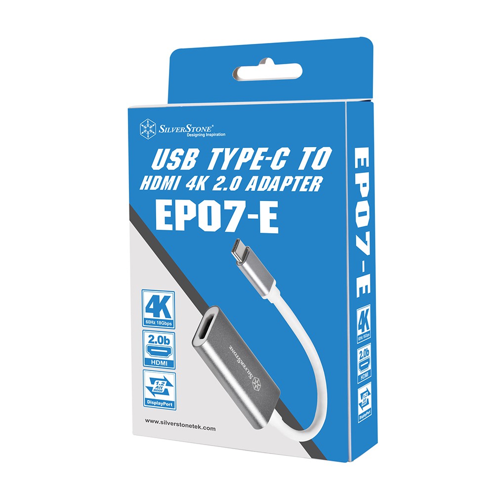 SilverStone 銀欣 EP07-E USB 3.1 Type-C轉HDMI 高畫質影像轉接器 現貨 廠商直送