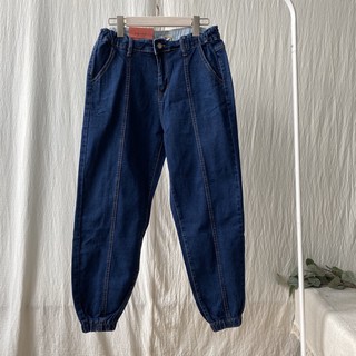 Want-Meow招財貓旺鋪/臺灣出貨 100公斤可穿 束口褲 中線 牛仔褲 彈性 顯瘦 長褲 中大尺碼 大碼 大尺碼