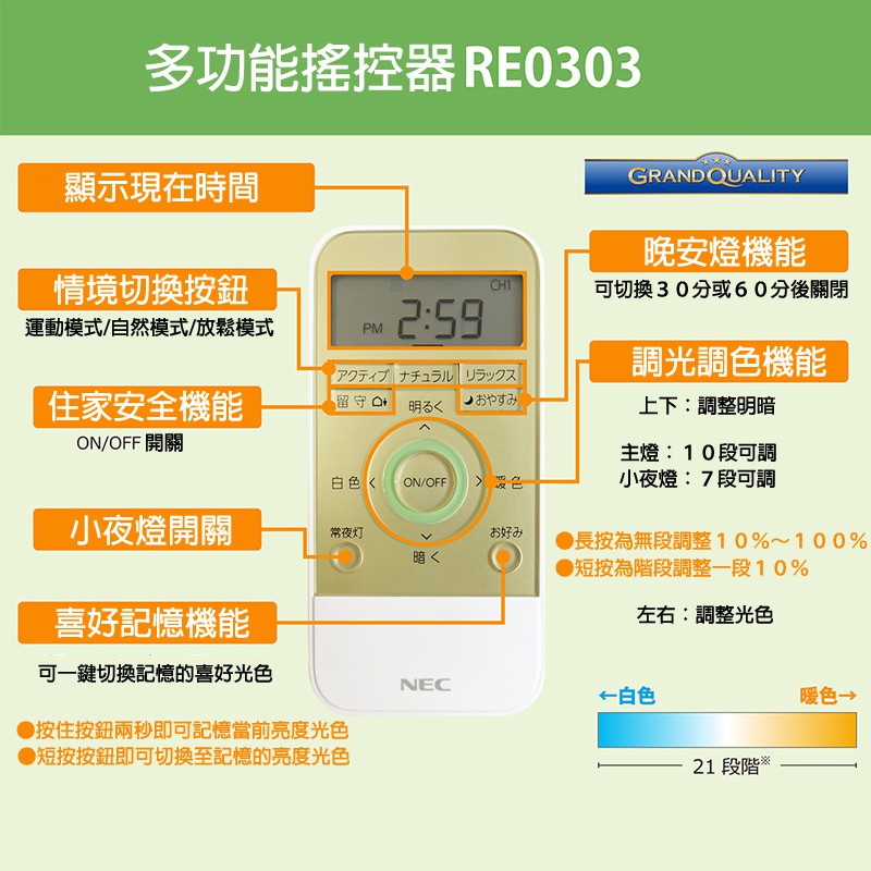 日本原裝空運nec 地震感應豪華款grand Quality Hldckb0899sg Led 吸頂燈4坪 蝦皮購物