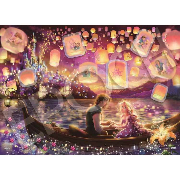 74-203 500片日本進口拼圖 迪士尼 長髮公主 Rapunzel 樂佩 魔髮奇緣 夢幻天燈 附珠飾