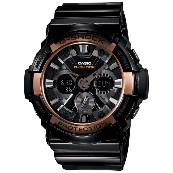 CASIO G-SHOCK  復古金屬限定雙顯錶GA-200RG-1A