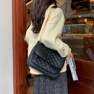 現貨M039《ins簡約設計包》軟皮質感菱格鏈條包新款女包百搭時尚單肩ins大包斜揹包網紅自拍旅行購物上班族實用包