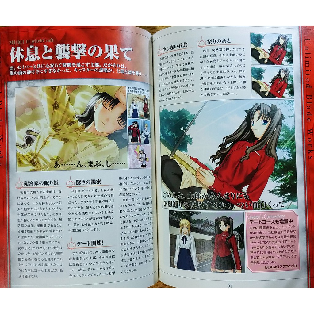 Ps2 Fate Stay Night Realta Nua畫冊攻略本saber 遠阪凜命運停駐之夜