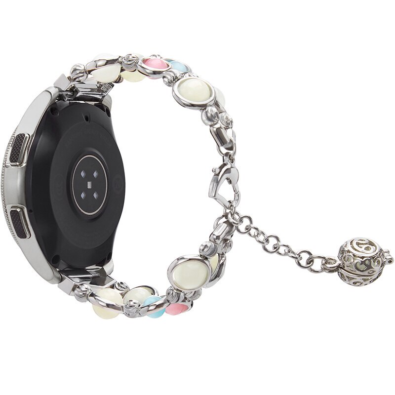 三星 Galaxy Watch 4 Classic 錶帶 20mm 22mm 優雅 夜光珠 珠鏈 金屬 快拆 手錶帶