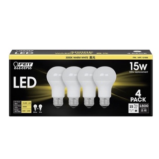 Feit 15W LED 球燈泡 4入 白光 / 黃光 燈泡 #121855 #121856