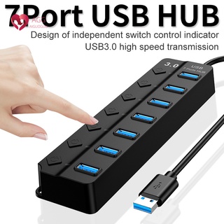 擴展塢 Type c 轉接頭 7口高速USB3.0集線器帶獨立開關usb擴展器電腦HUB分線器 網路線轉接頭 擴展器