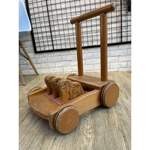 【AI智慧生活館】二手學步車 傳統木製學步車 助步器 木頭學步手推車