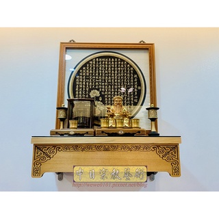 壁掛式神桌製作&實木懸掛式佛桌 &套房壁掛神桌參考範例 8寸8的土地公神像 7寸6祖先牌位~P35