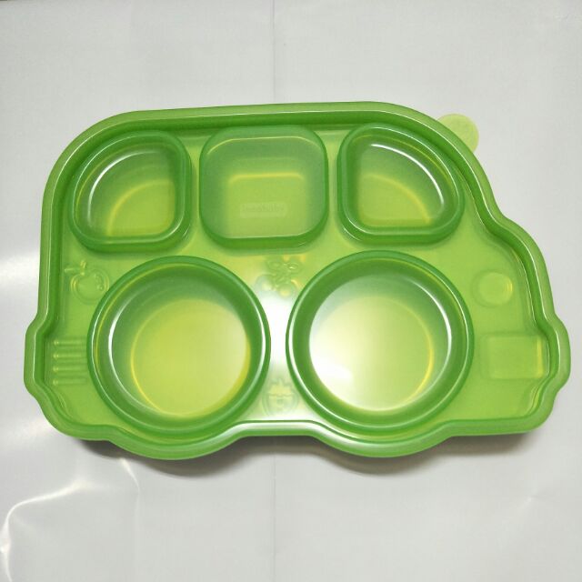 【亮菁菁】美國 Innobaby 不鏽鋼 巴士造型 餐盤 5格分隔食物味道不混染 兒童餐具 -粉、綠、藍、橘