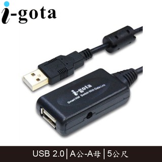 【3CTOWN】有問有便宜 含稅附發票 i-gota USB2.0 訊號增益加強延長線 5M (USB-EX2-005)