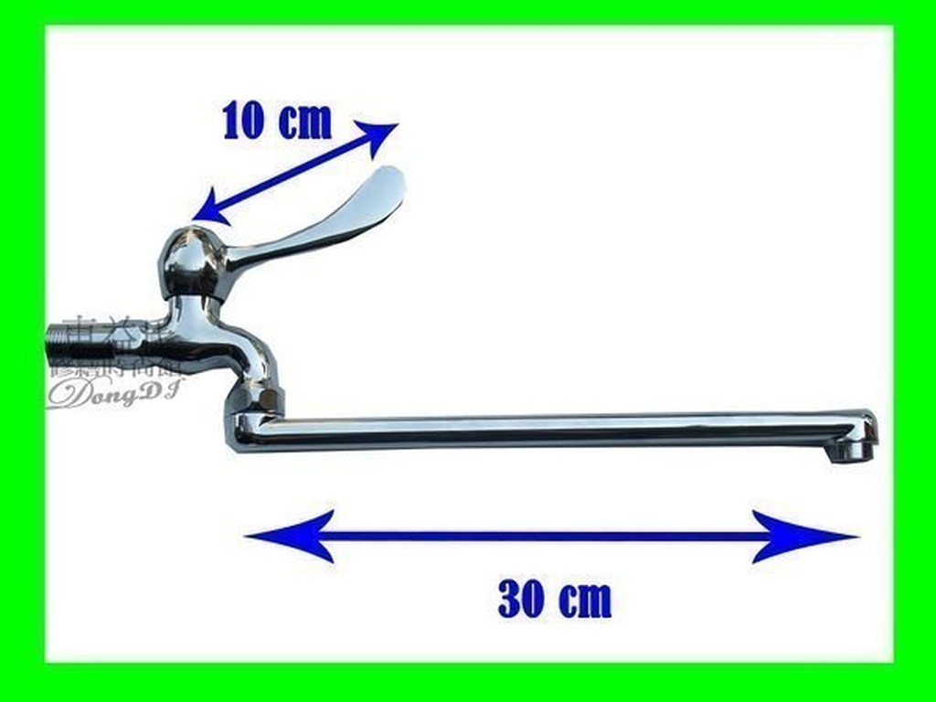 【東益氏】 廚房專用1/2" / 4分牙 壁式陶瓷軸心加長型30CM自由栓 單孔水龍頭 出水管加長型