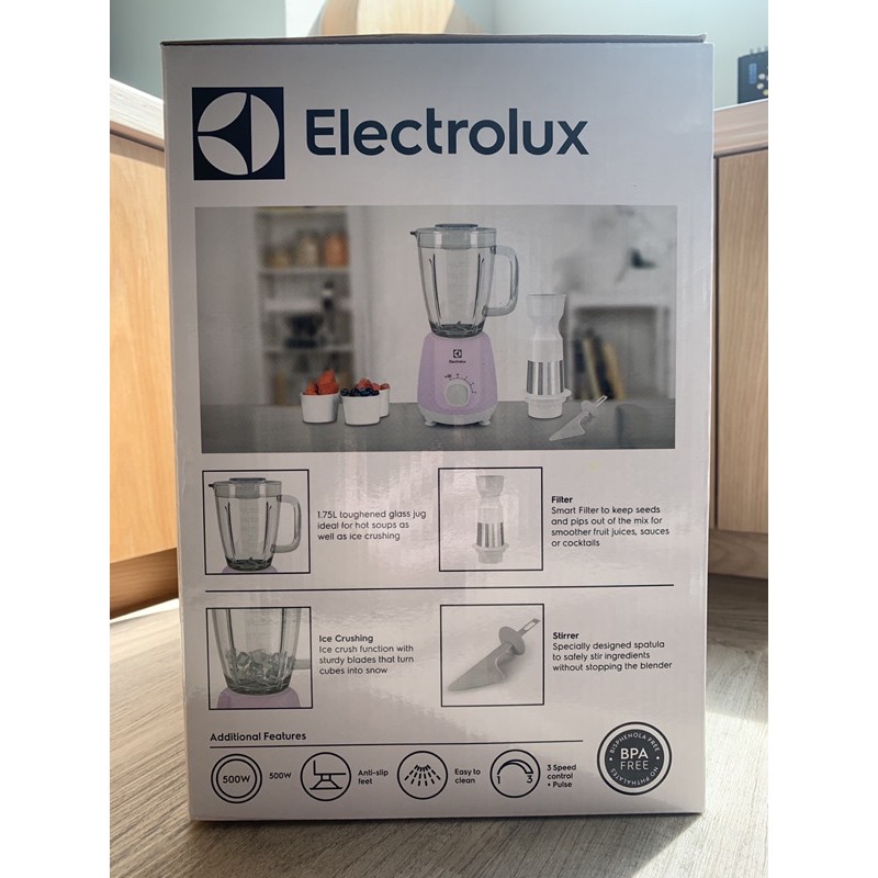 ［全新］Electrolux伊萊克斯 EBR3546 Cruzo冰沙果汁機 粉紫色 玻璃壺身