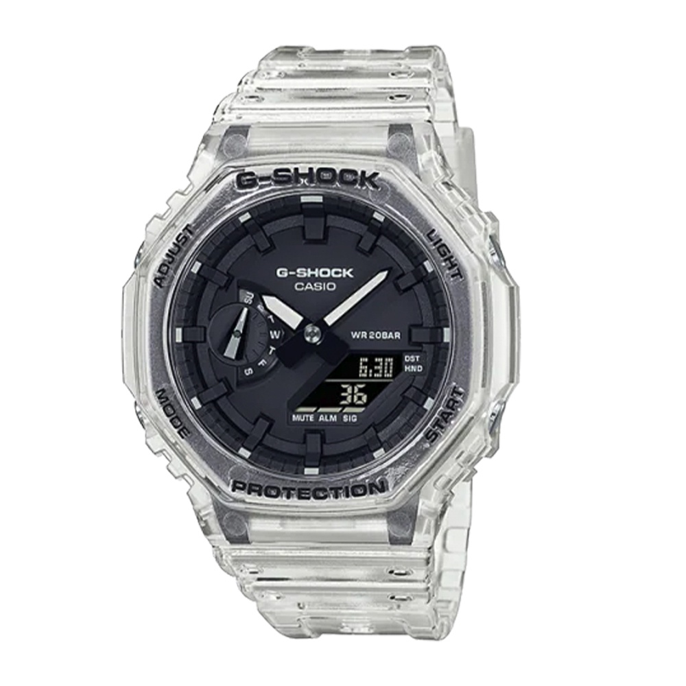 原廠公司貨【高雄時光鐘錶公司】CASIO 卡西歐 GA-2100SKE-7ADR G-SHOCK 透明系列農家橡樹計時錶