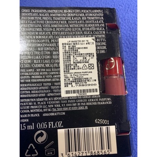全新/GIORGIO ARMANI GA 501 400 405 亞曼尼奢華絲絨訂製唇萃 精巧版 紅管