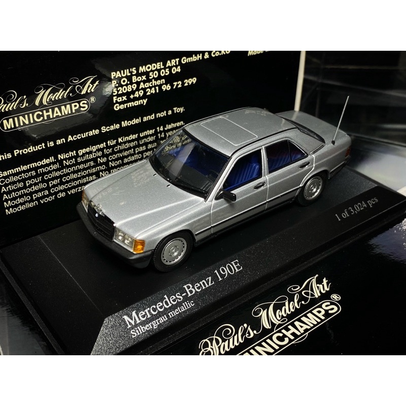 絕版黑盒 Minichamps 1/43 Mercedes Benz 190E W201 賓士 老賓士